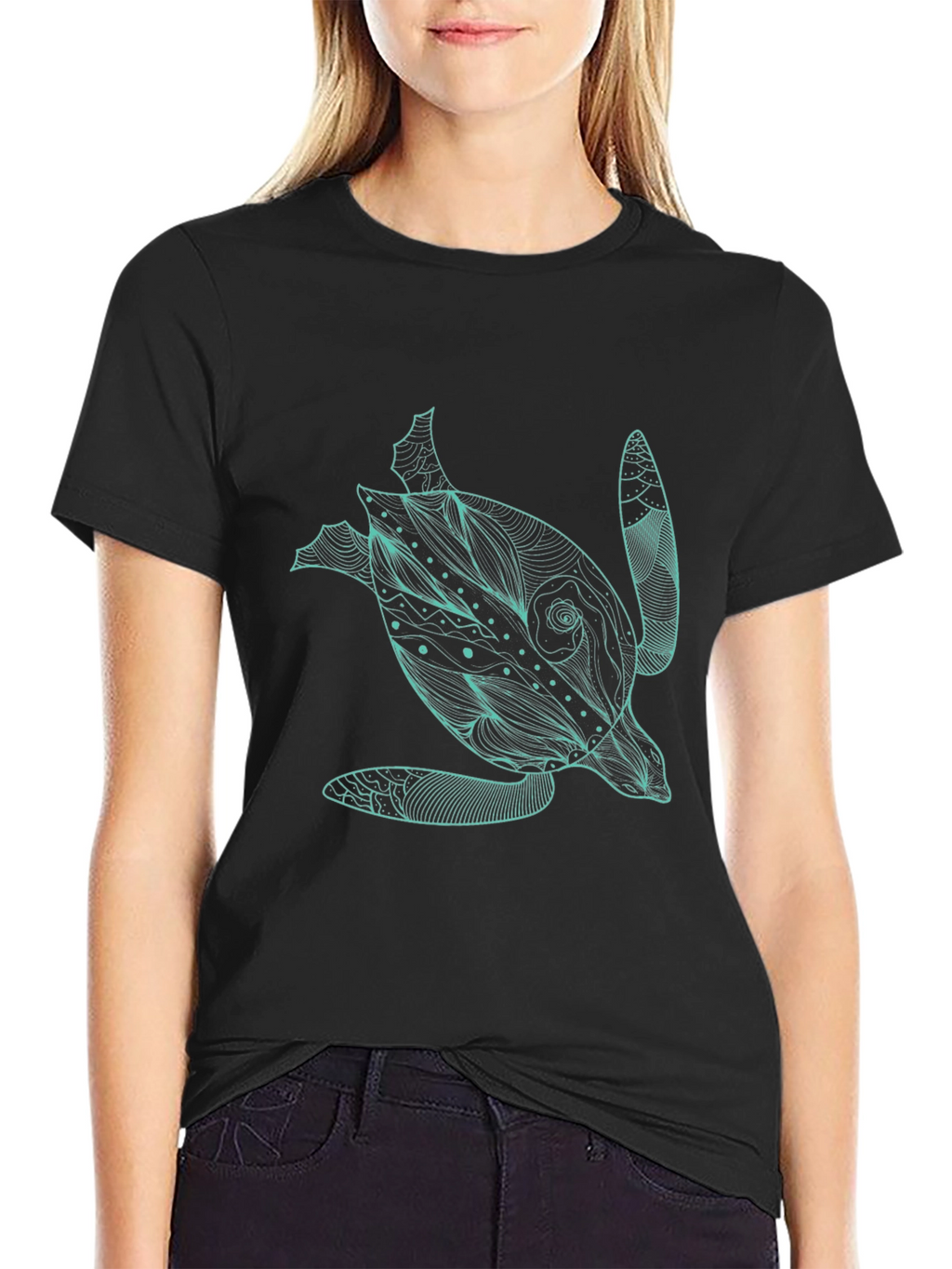 Sea Turtle Graphic Black T-Shirt