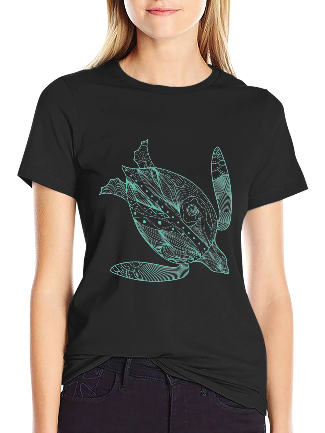 Sea Turtle Graphic Black T-Shirt