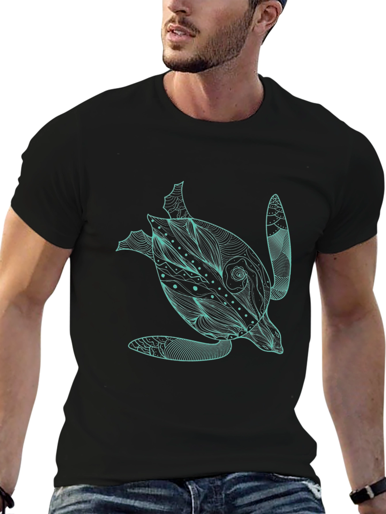 Sea Turtle Graphic Black T-Shirt