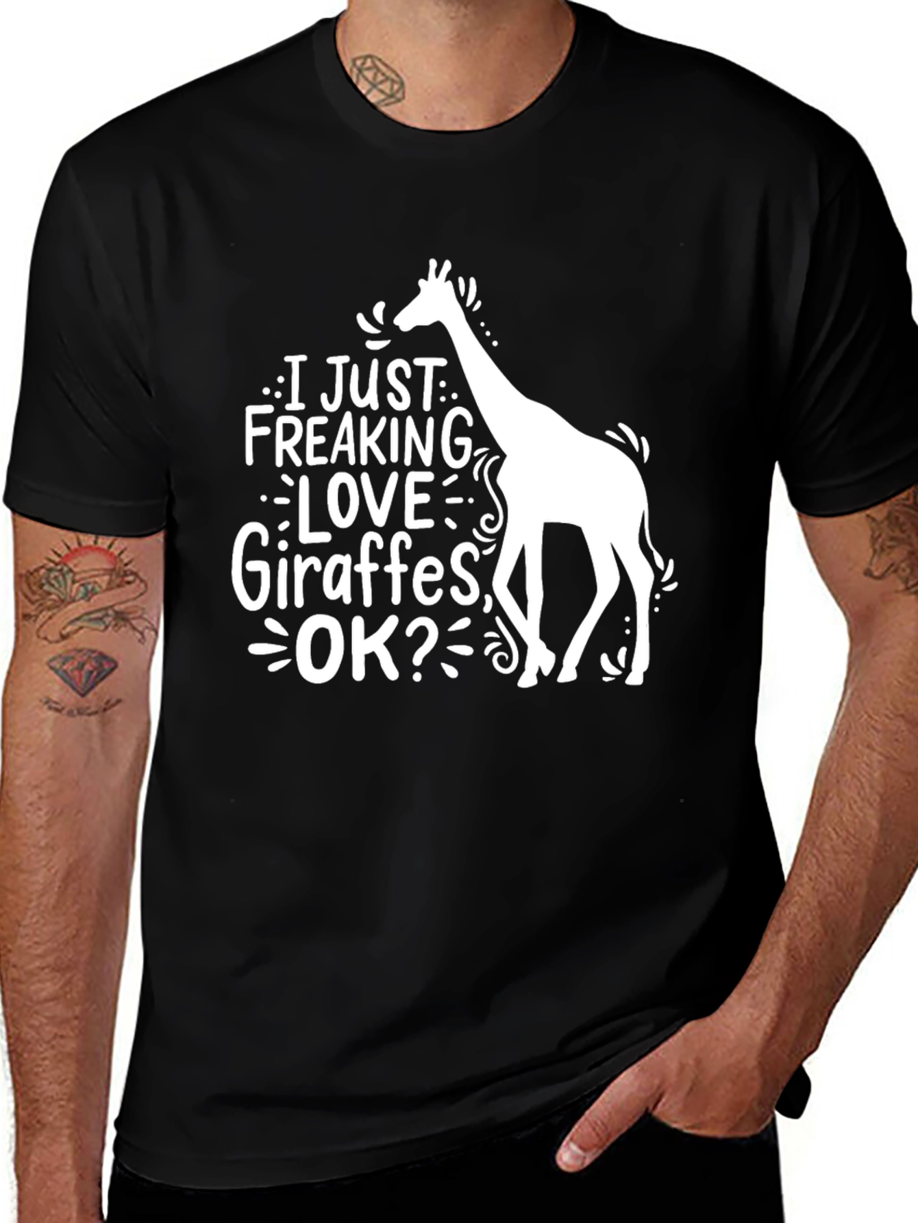 Funny Giraffe Lover T-Shirt - I Just Freaking Love Giraffes