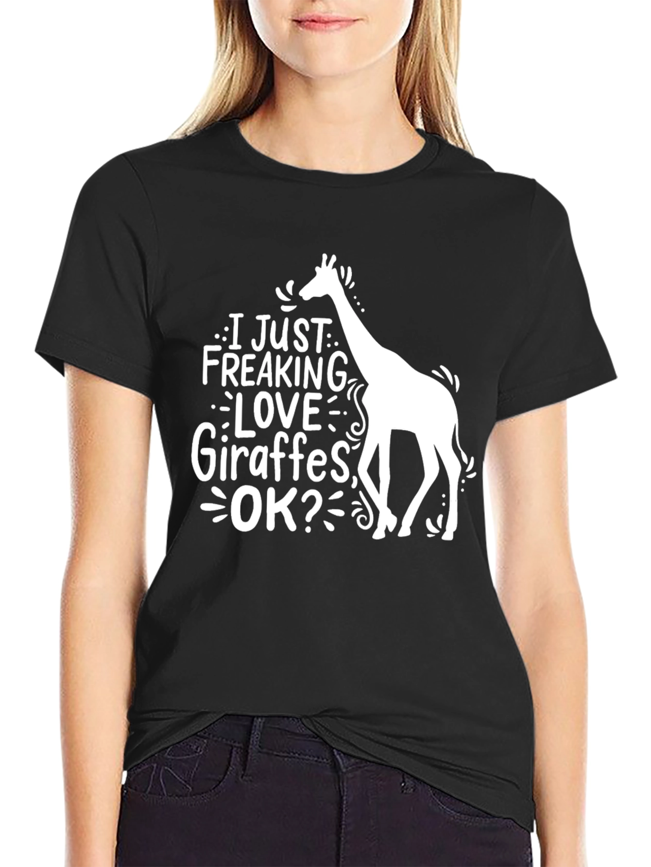 Funny Giraffe Lover T-Shirt - I Just Freaking Love Giraffes