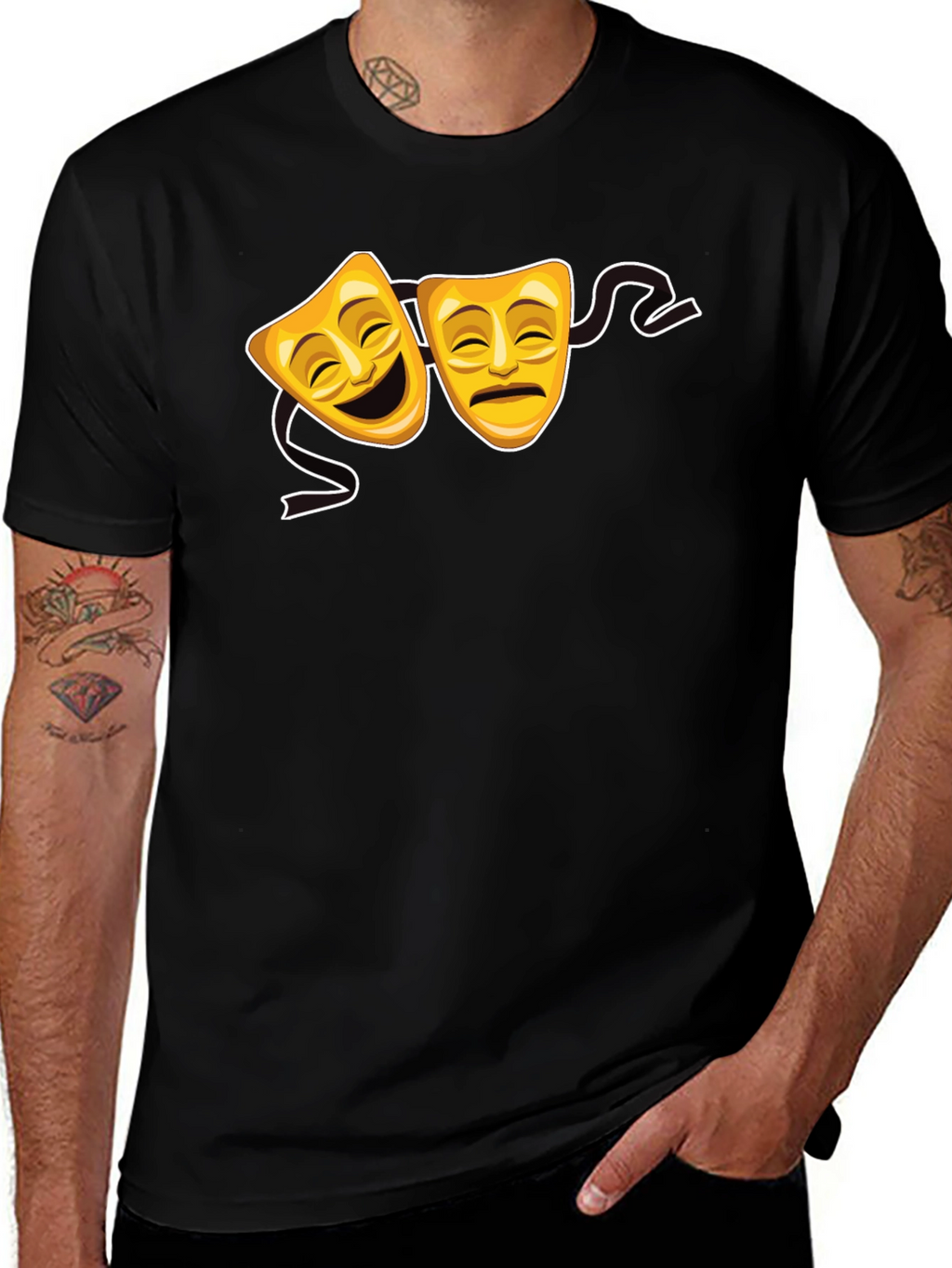 Comedy & Tragedy Masks Graphic Tee