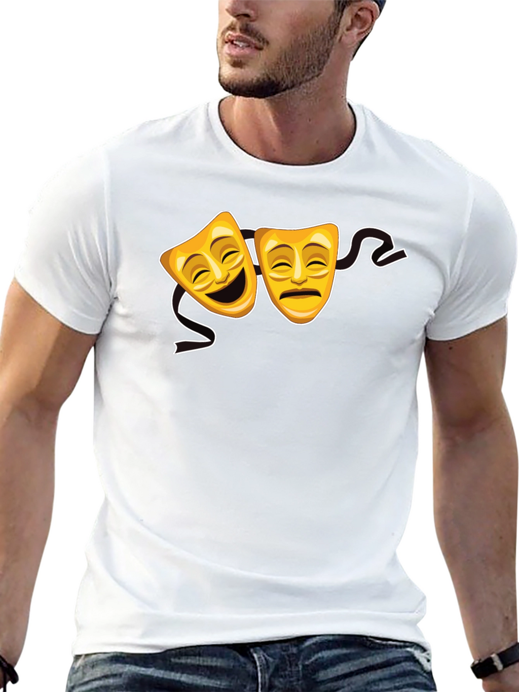 Comedy & Tragedy Masks Graphic Tee