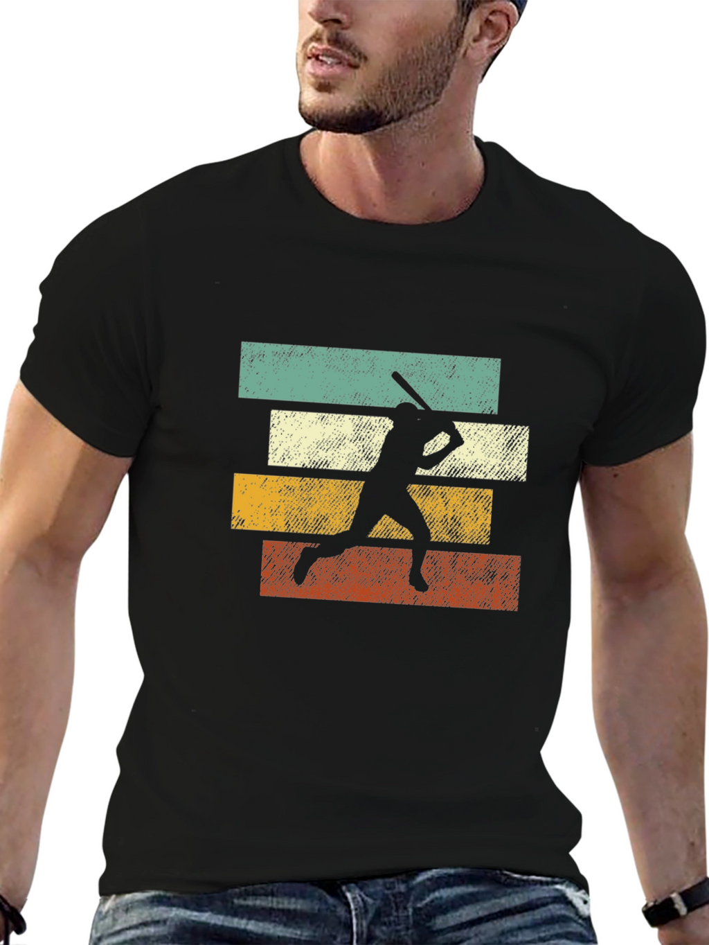 Retro Baseball Silhouette Graphic Tee