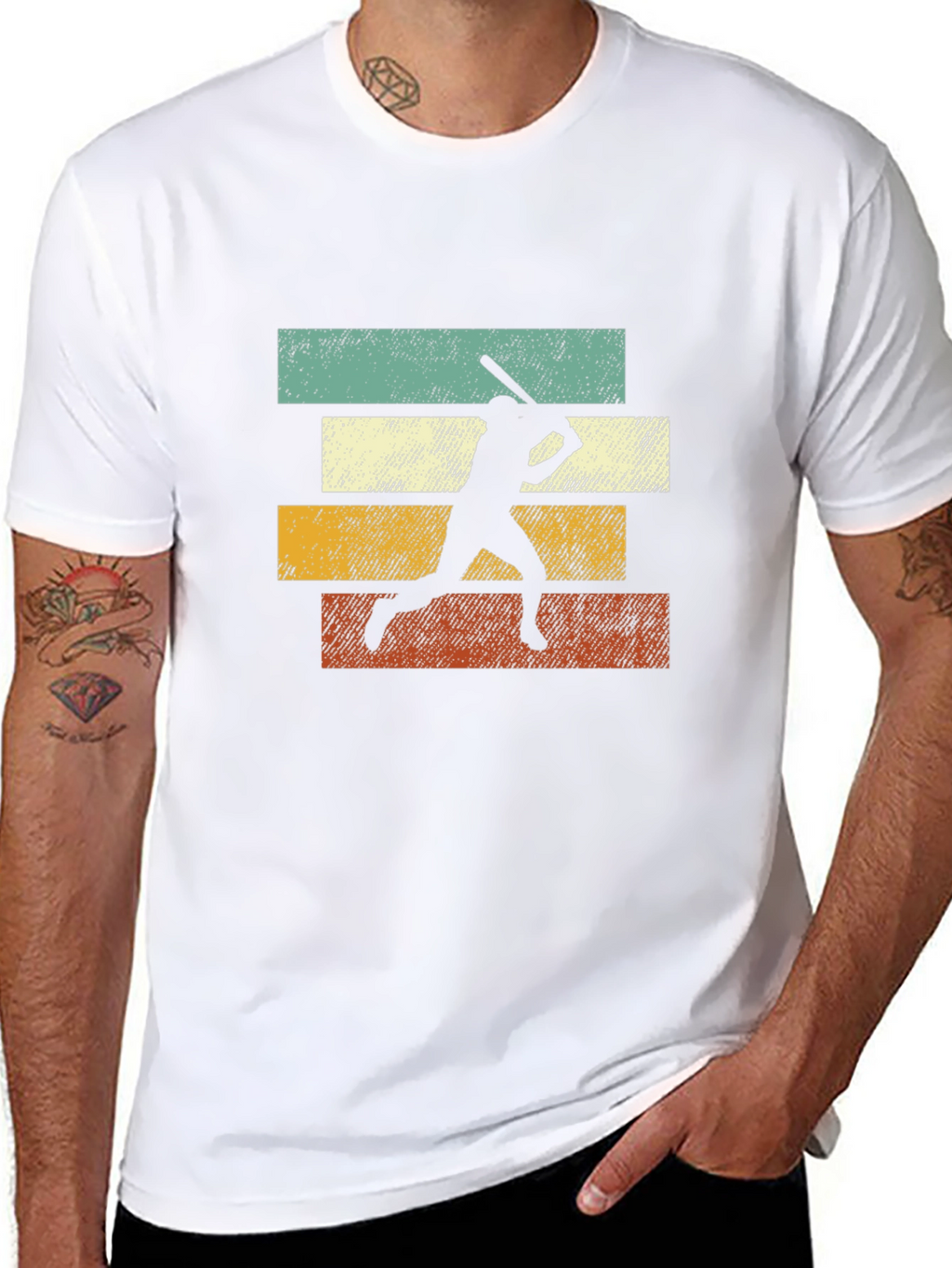 Retro Baseball Silhouette Graphic Tee