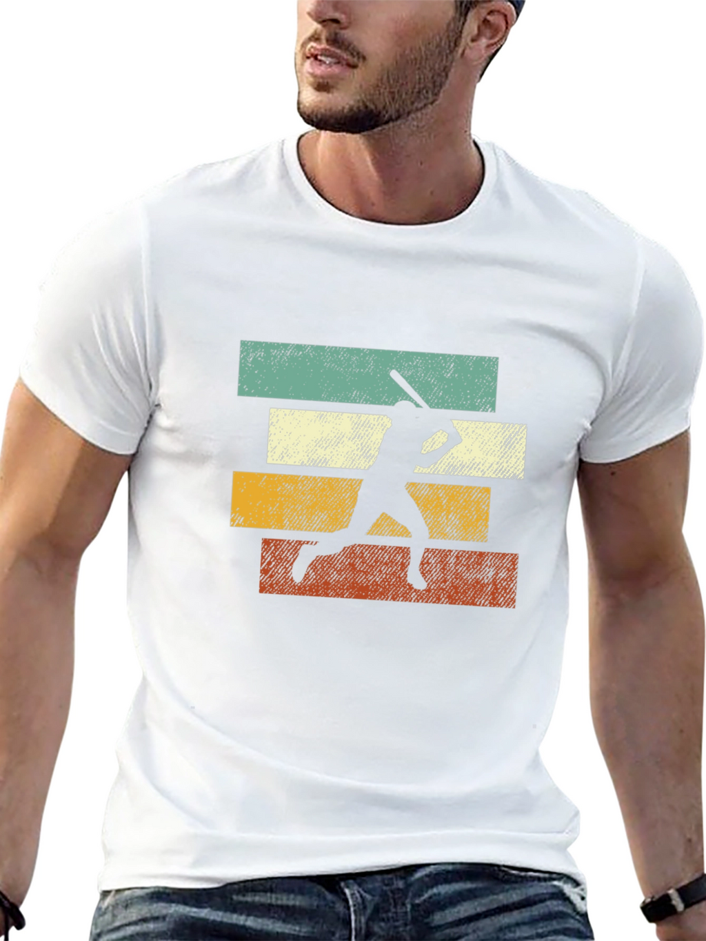 Retro Baseball Silhouette Graphic Tee