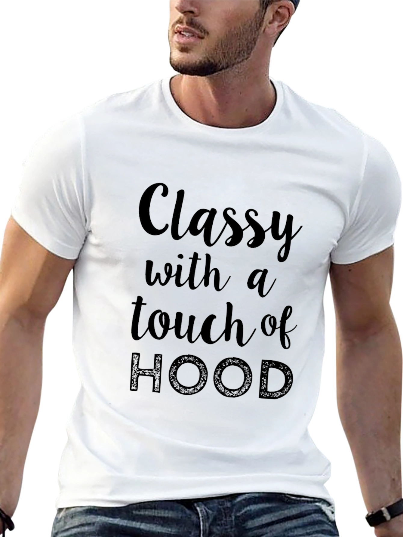 Classy with a Touch of Hood Black T-Shirt