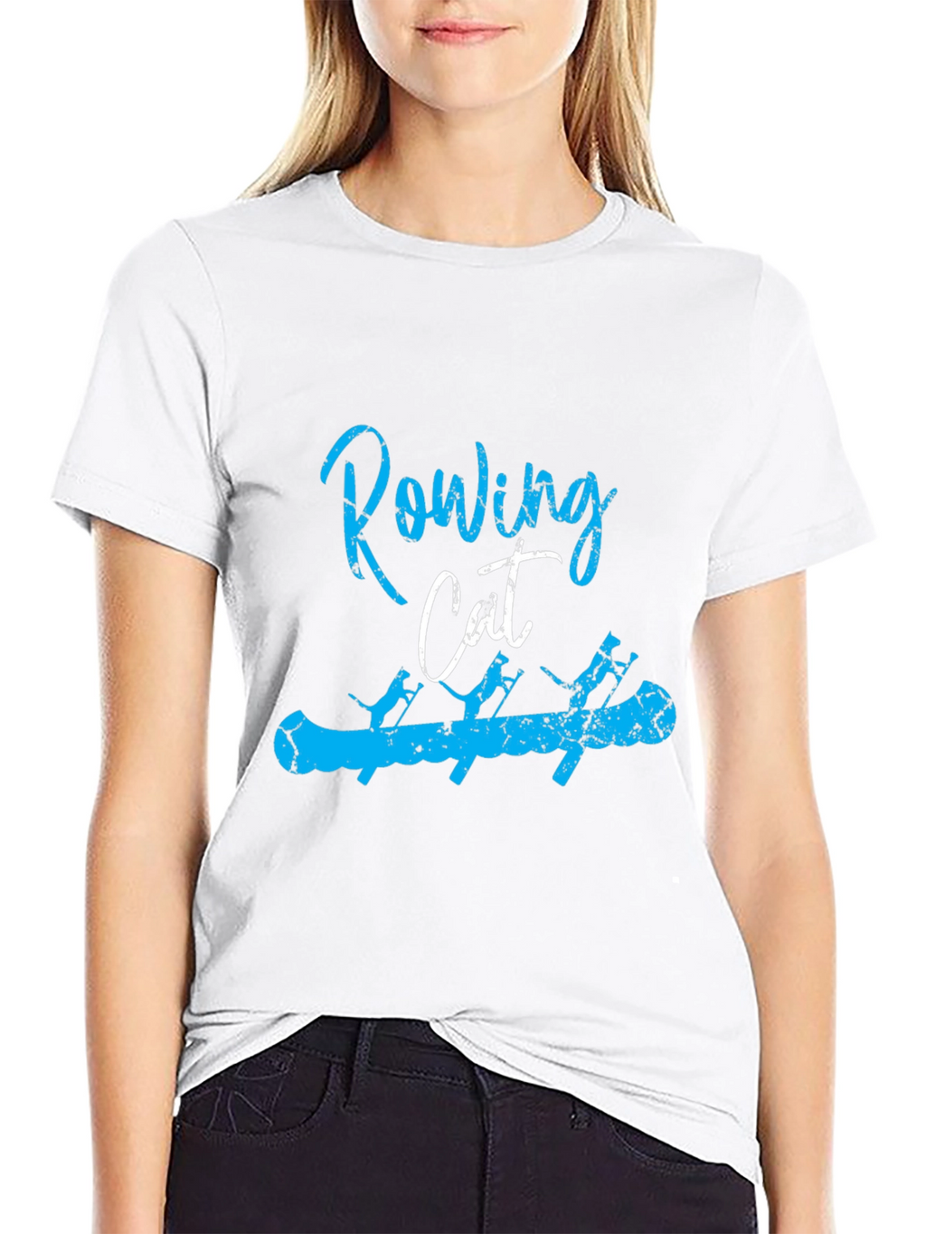Rowing Cat T-Shirt - Unique Design