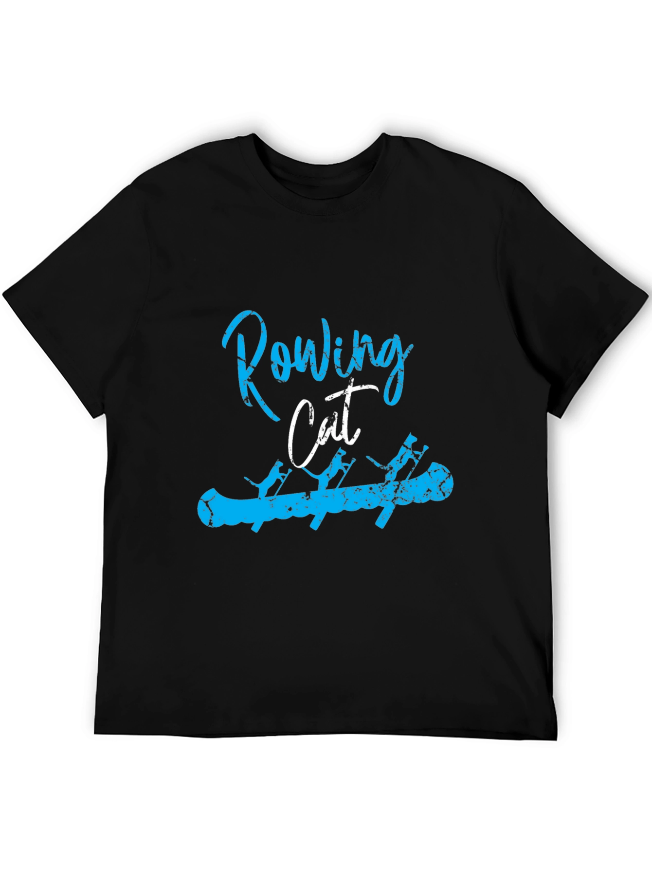 Rowing Cat T-Shirt - Unique Design
