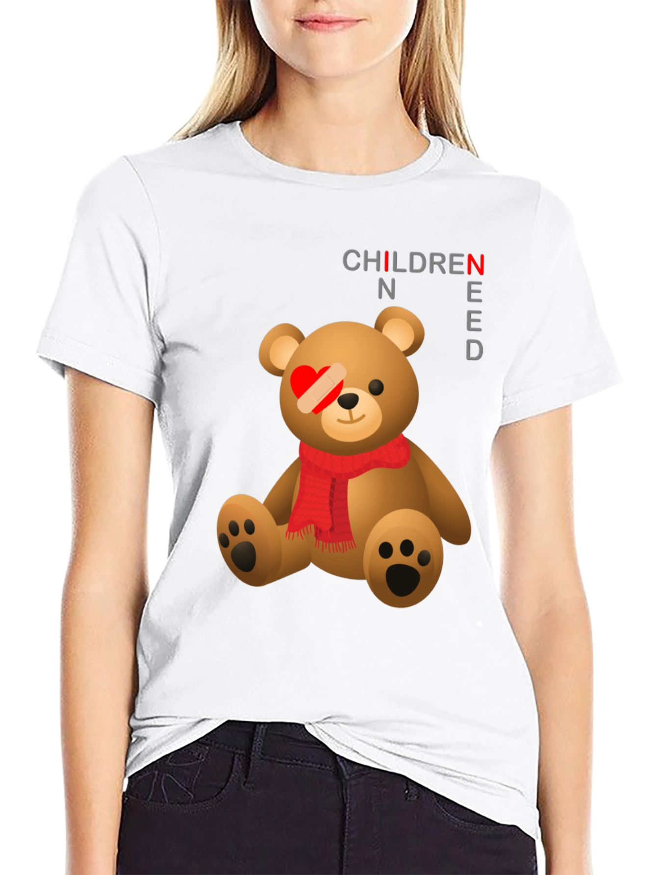 Children Need Love Teddy Bear Graphic T-Shirt