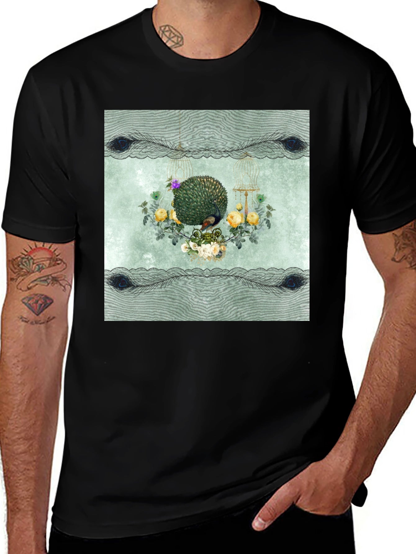 Botanical Bird Cage Graphic Tee - Unisex