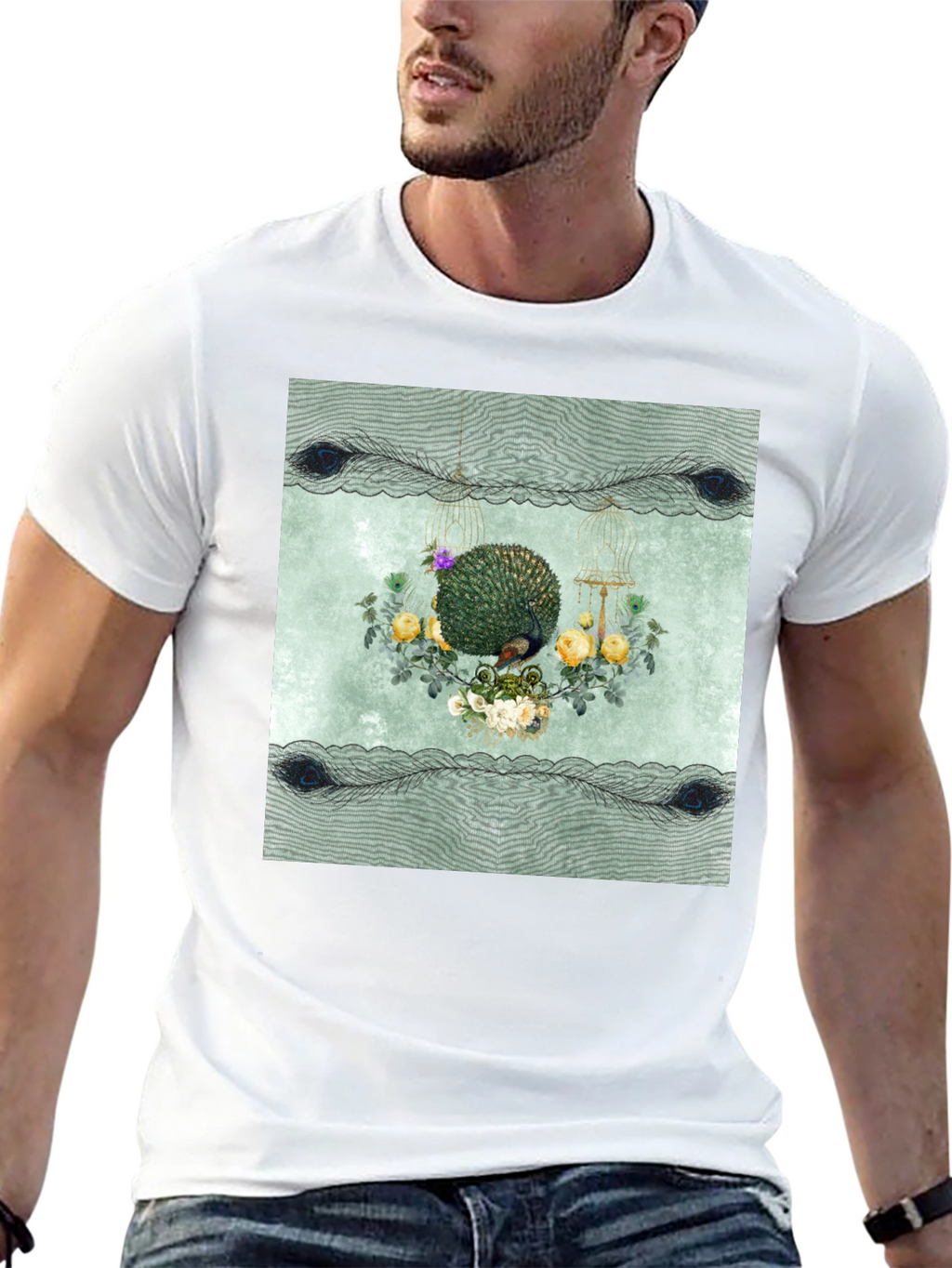 Botanical Bird Cage Graphic Tee - Unisex