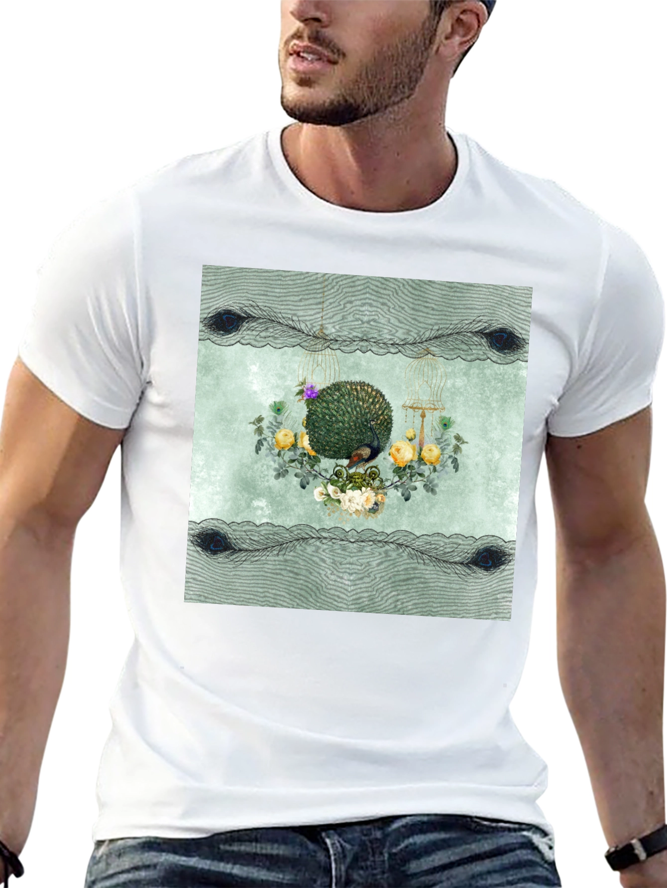 Botanical Bird Cage Graphic Tee - Unisex