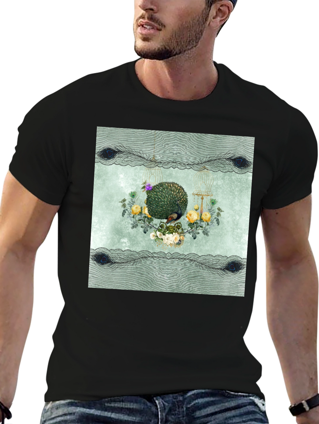 Botanical Bird Cage Graphic Tee - Unisex