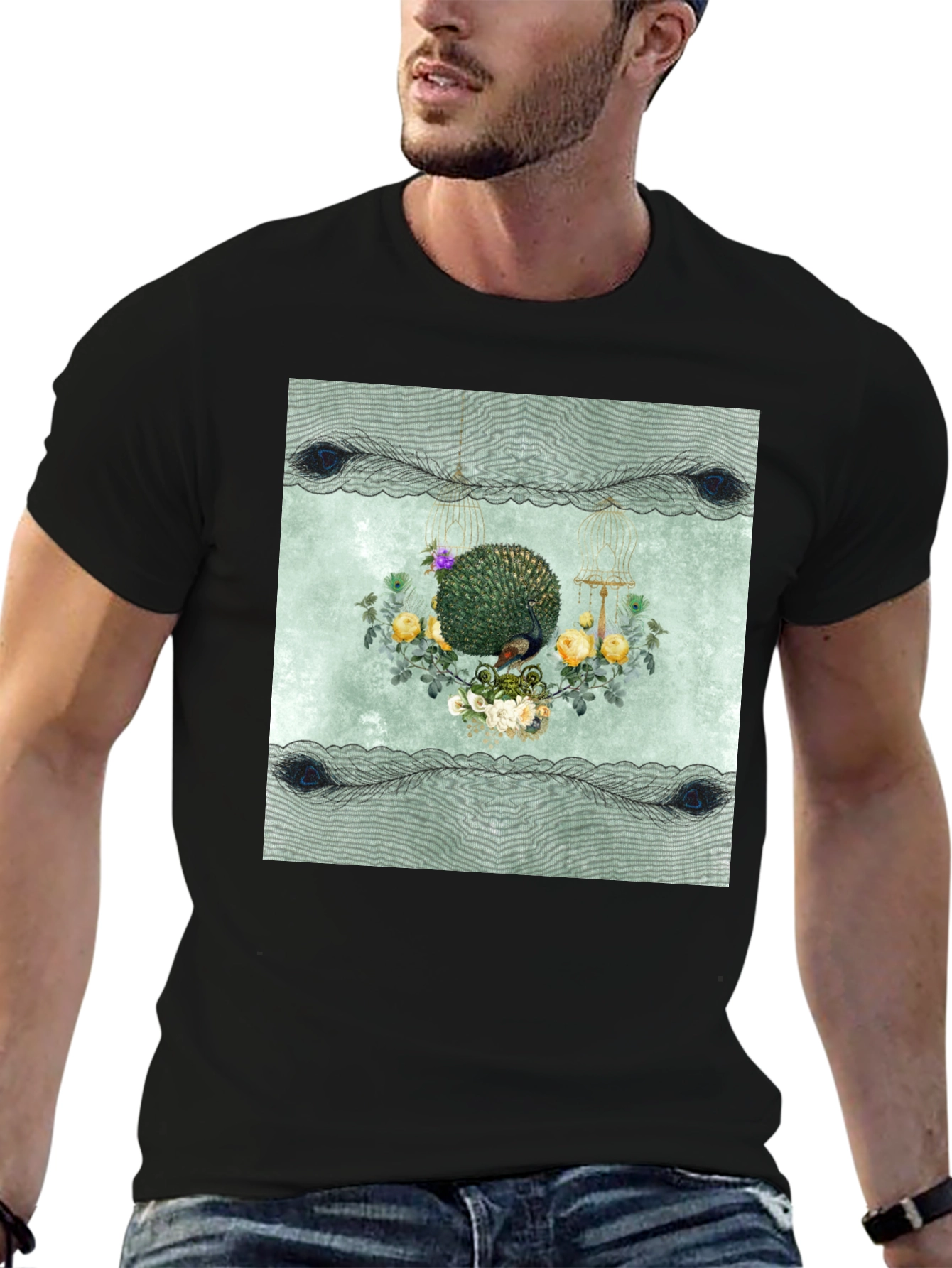 Botanical Bird Cage Graphic Tee - Unisex