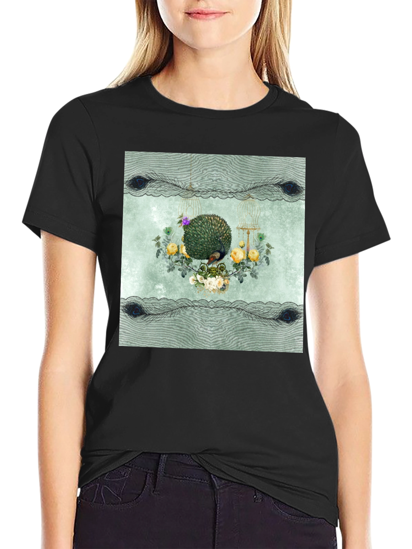 Botanical Bird Cage Graphic Tee - Unisex