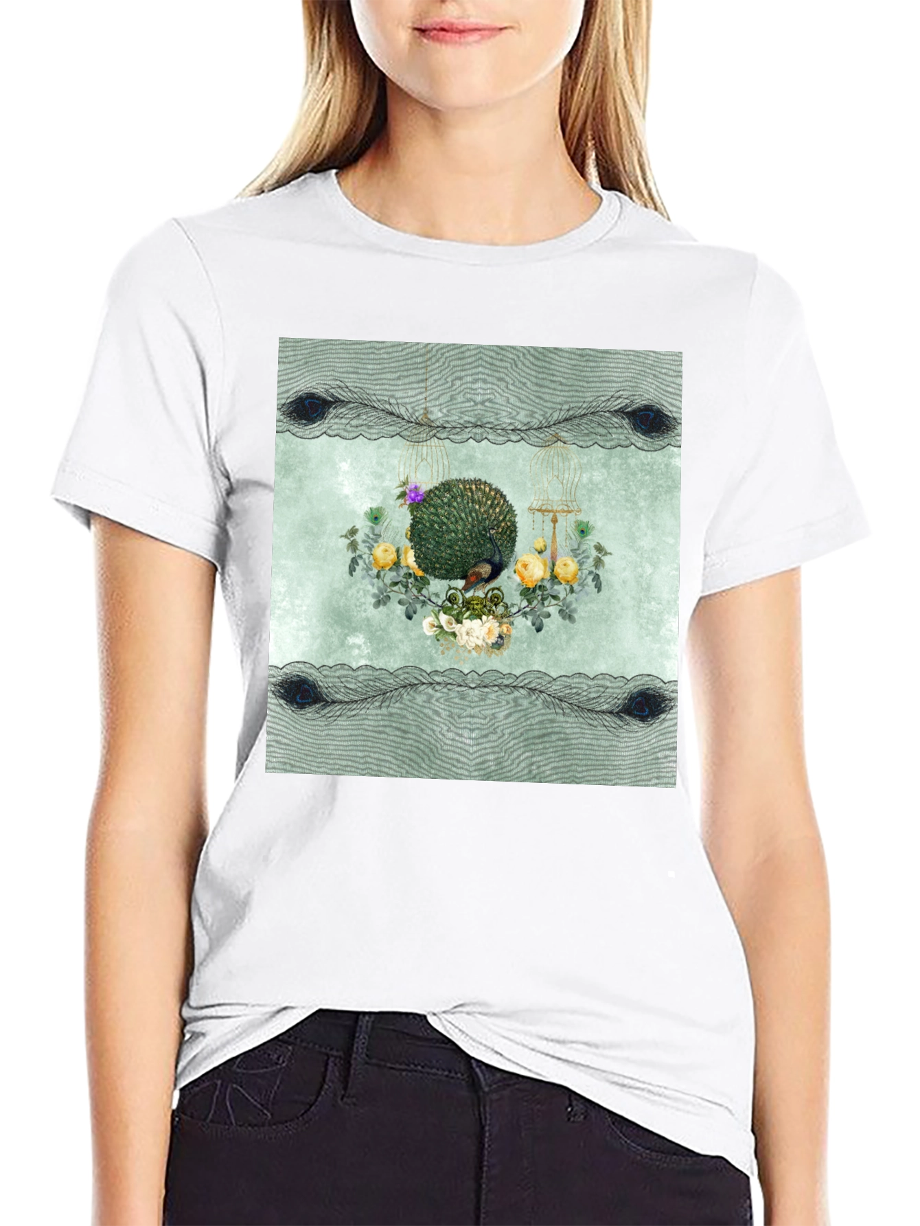 Botanical Bird Cage Graphic Tee - Unisex
