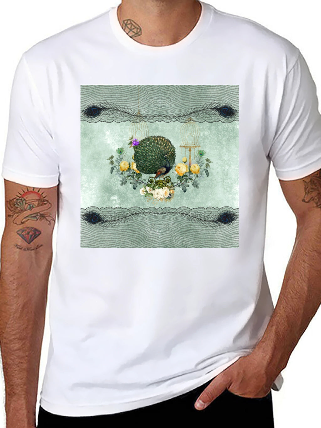 Botanical Bird Cage Graphic Tee - Unisex