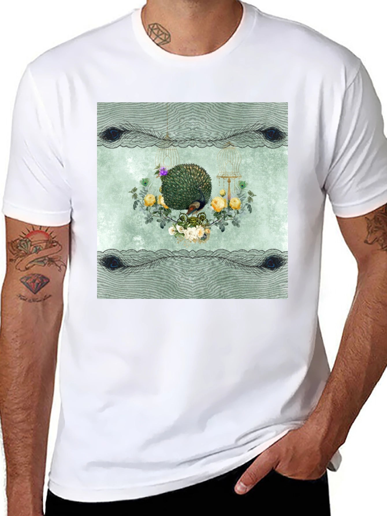Botanical Bird Cage Graphic Tee - Unisex