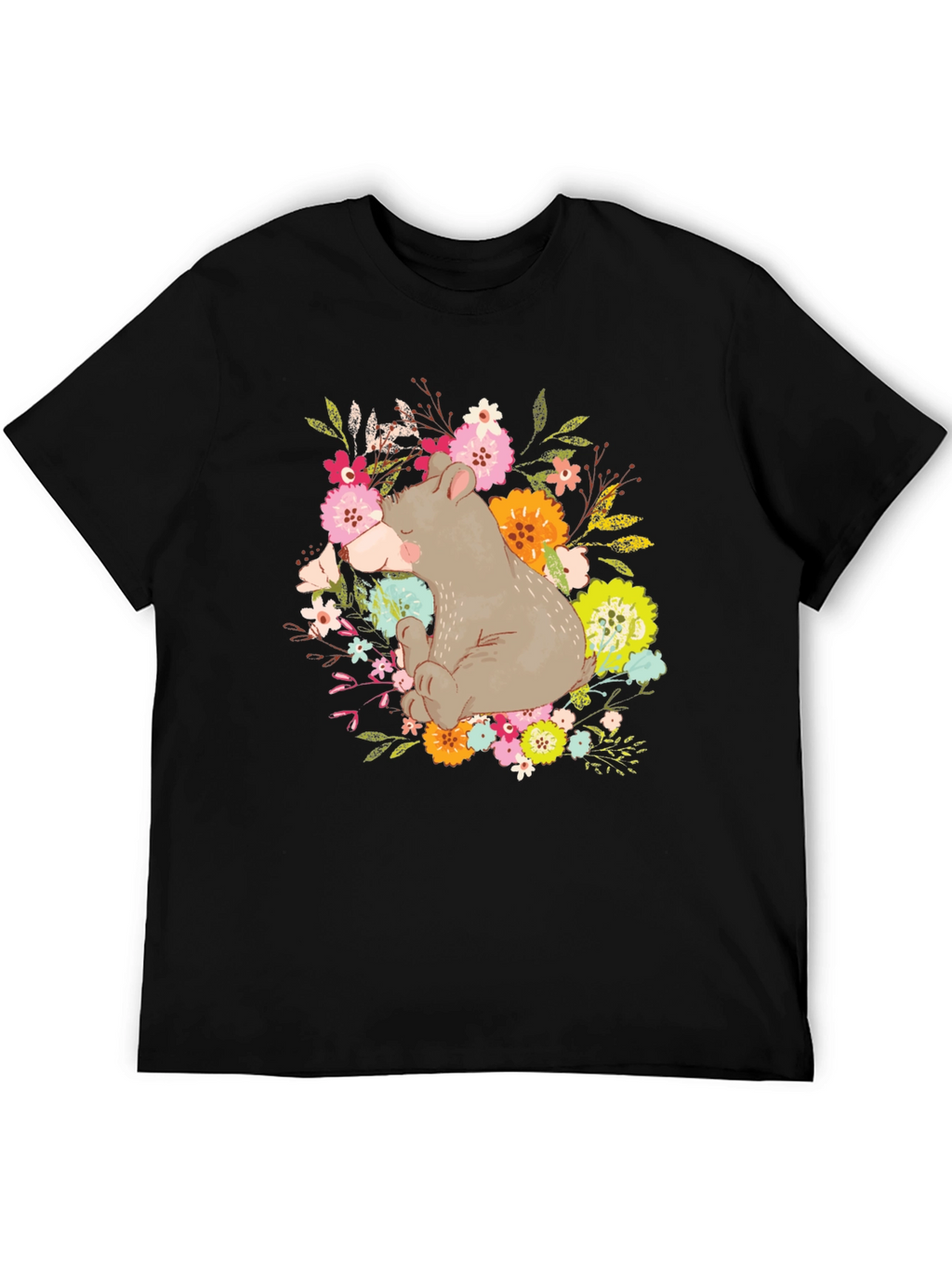 Cute Bear Floral T-Shirt - Unisex Graphic Tee