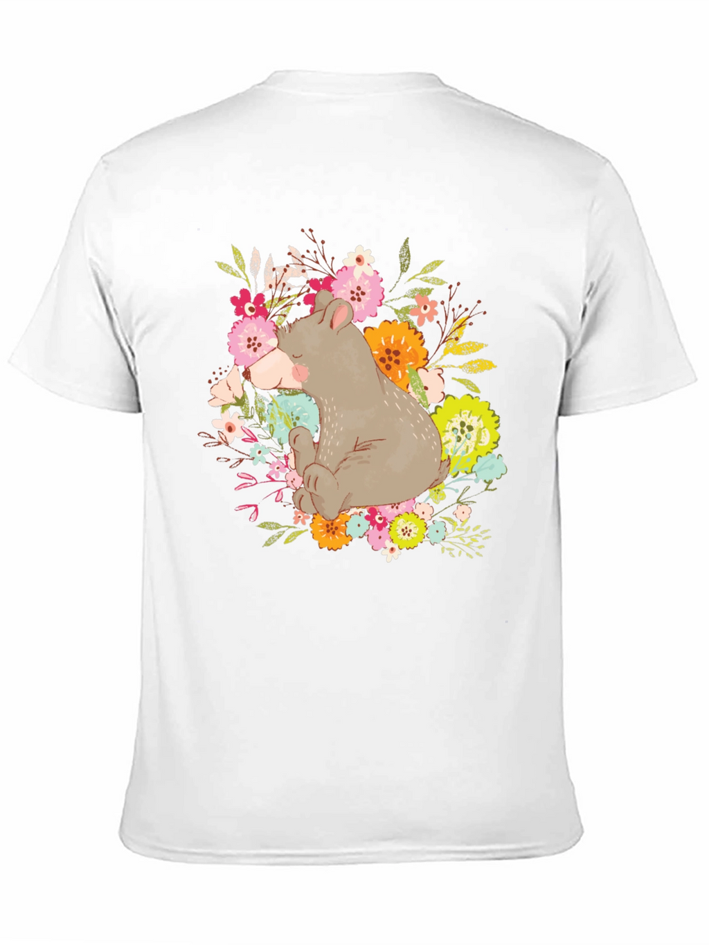 Cute Bear Floral T-Shirt - Unisex Graphic Tee