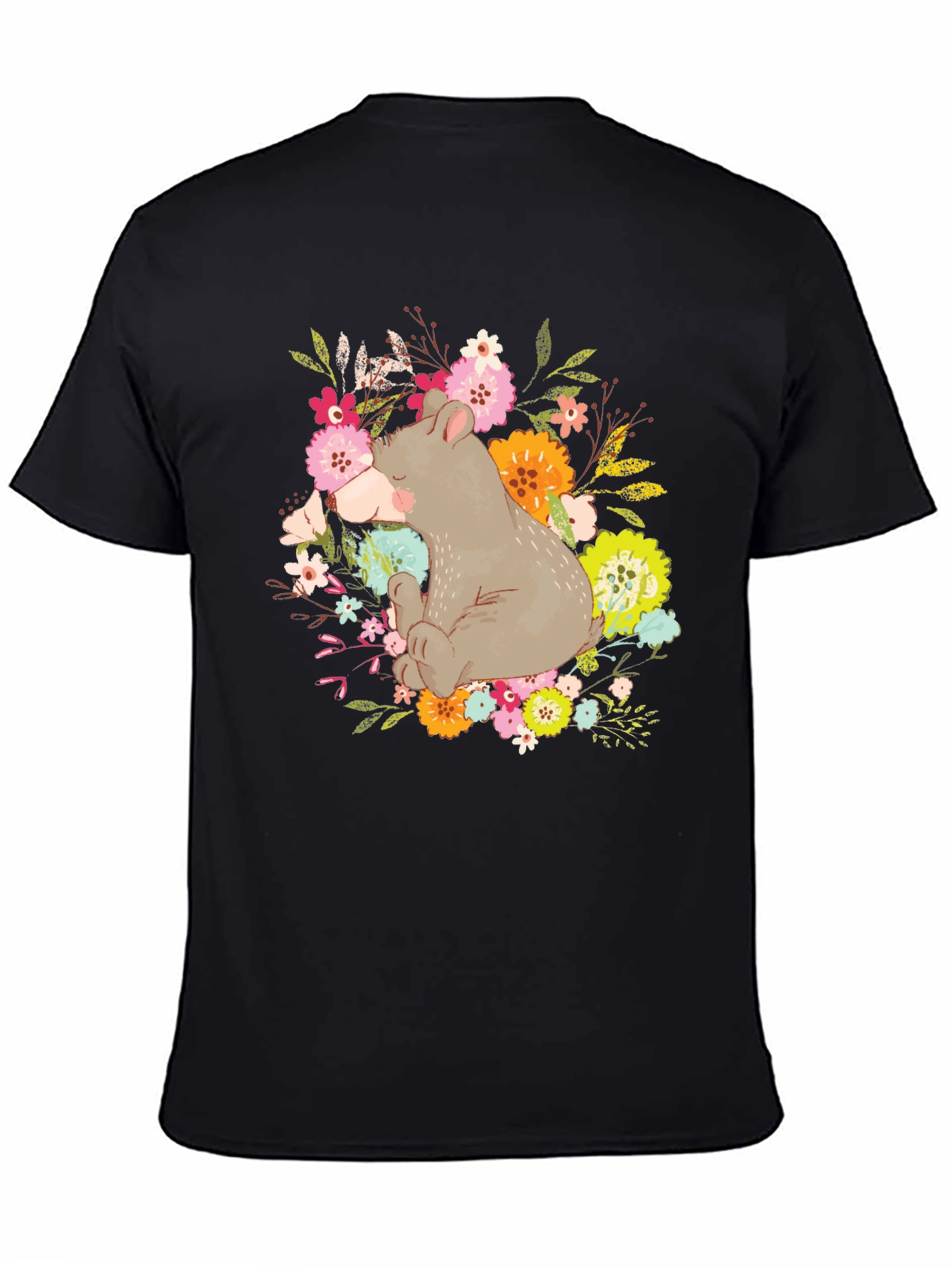 Cute Bear Floral T-Shirt - Unisex Graphic Tee