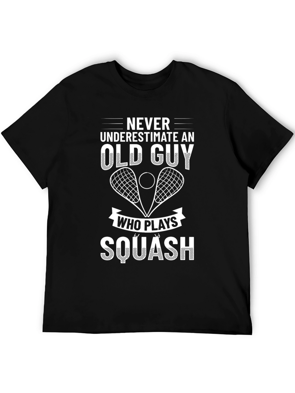 Never Underestimate Old Guy Squash Player T-Shirt
