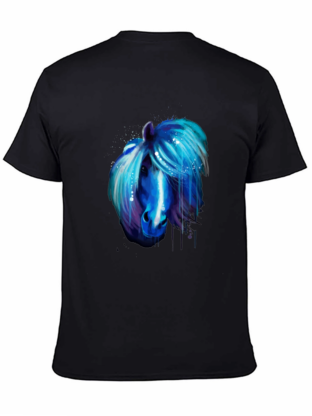 Blue Horse Graphic Tee - Unique Artistic Design