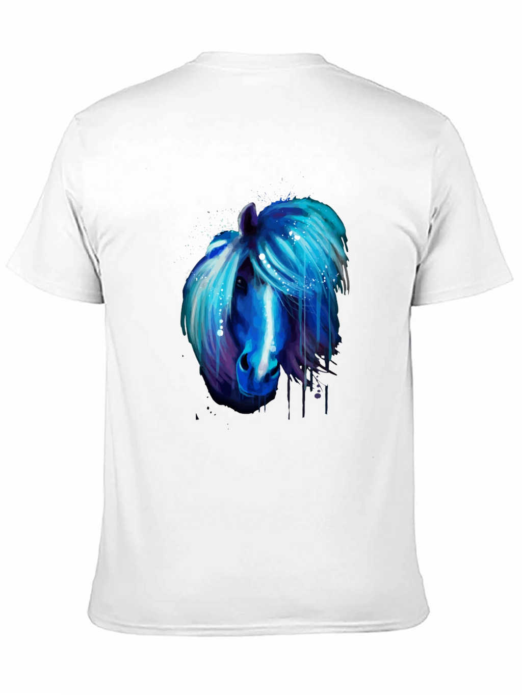 Blue Horse Graphic Tee - Unique Artistic Design