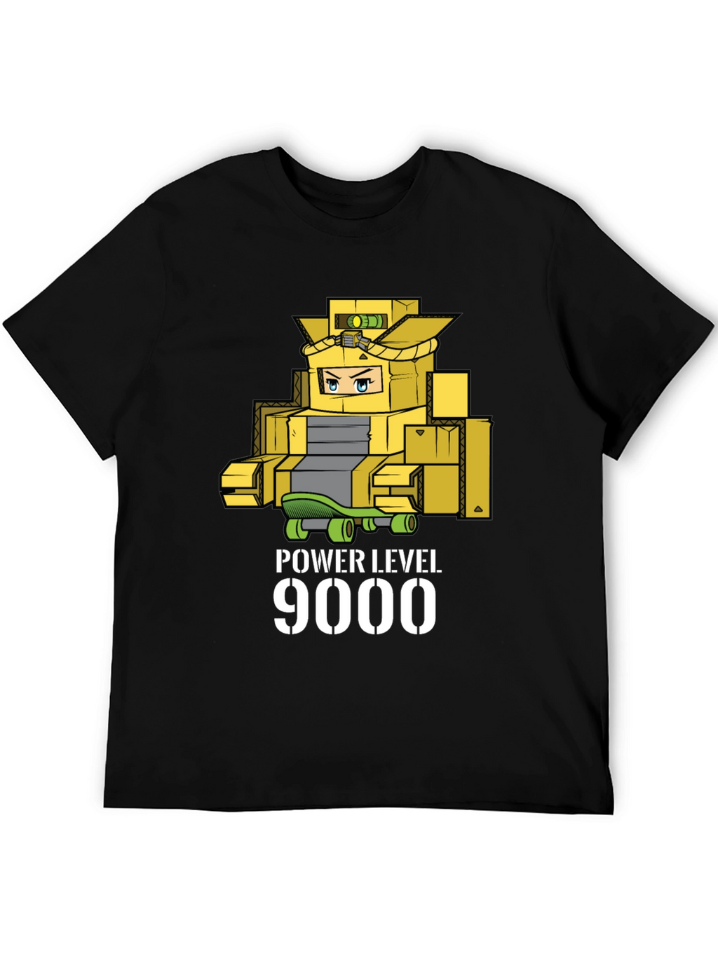 Power Level 9000 Cardboard Robot T-Shirt