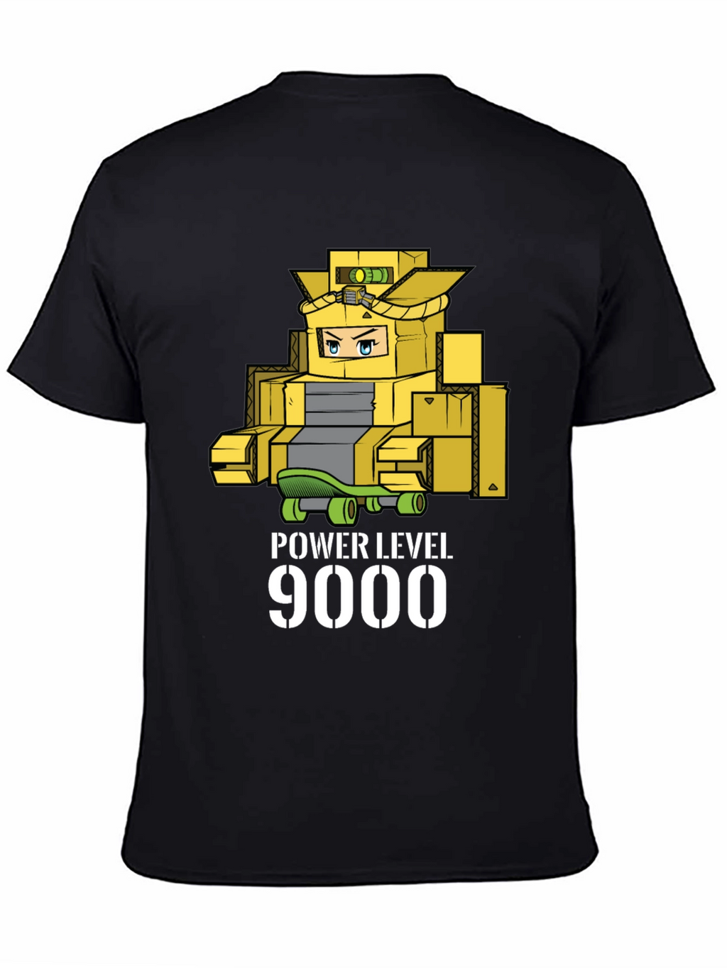 Power Level 9000 Cardboard Robot T-Shirt