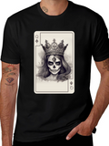 Queen of Spades Card Graphic Tee - Skull Crown
