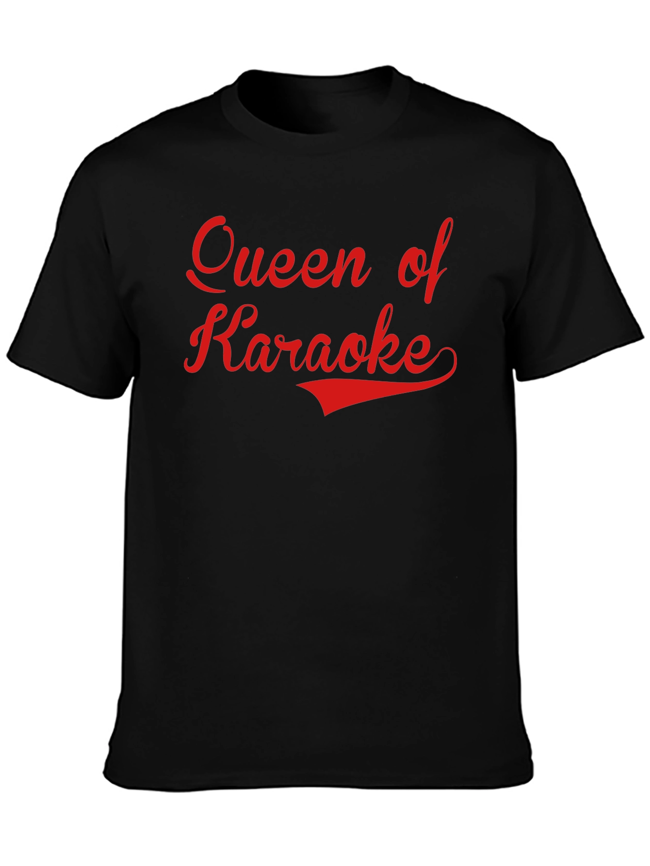 Queen of Karaoke T-Shirt - Black Red Text