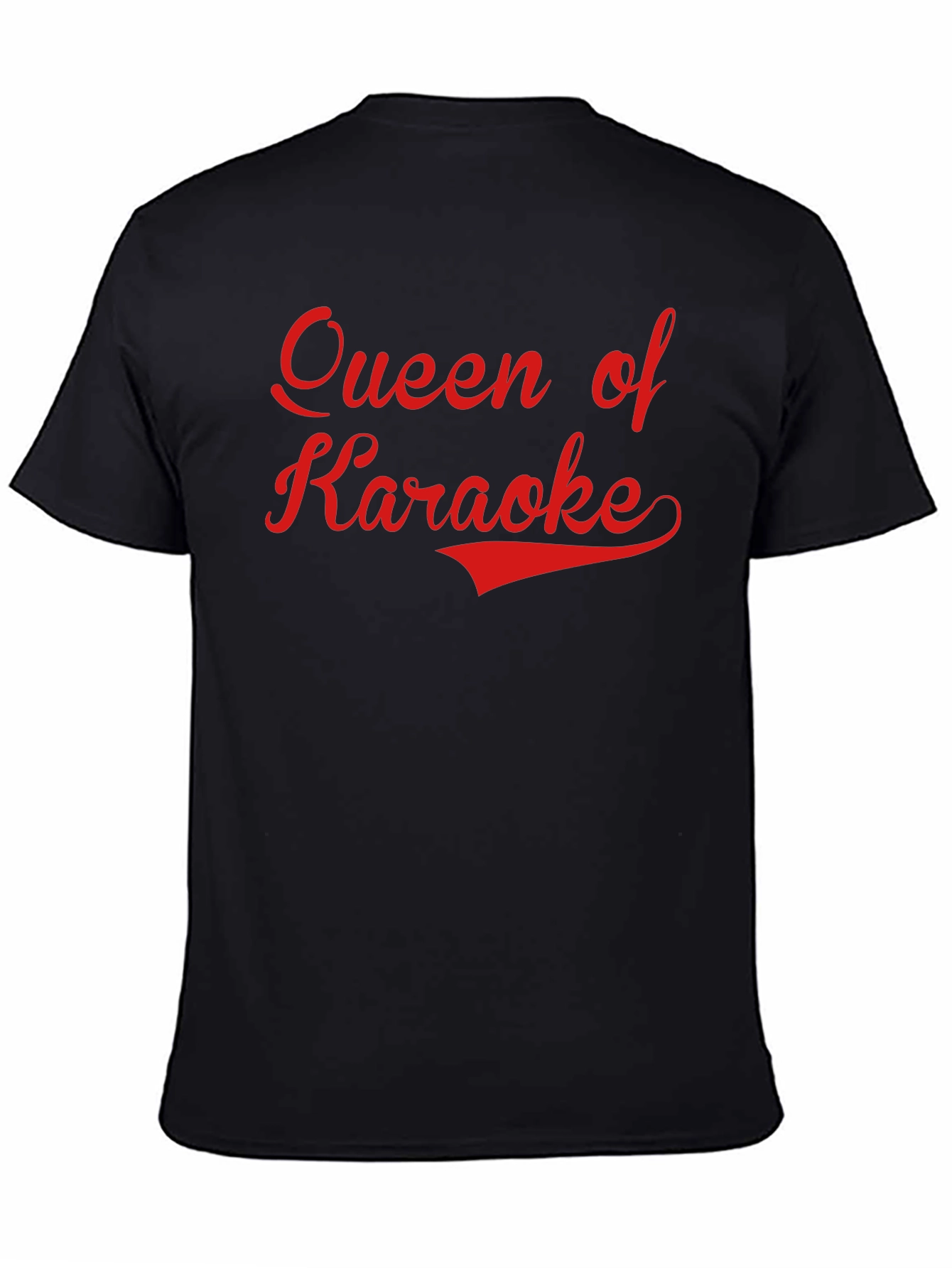 Queen of Karaoke T-Shirt - Black Red Text