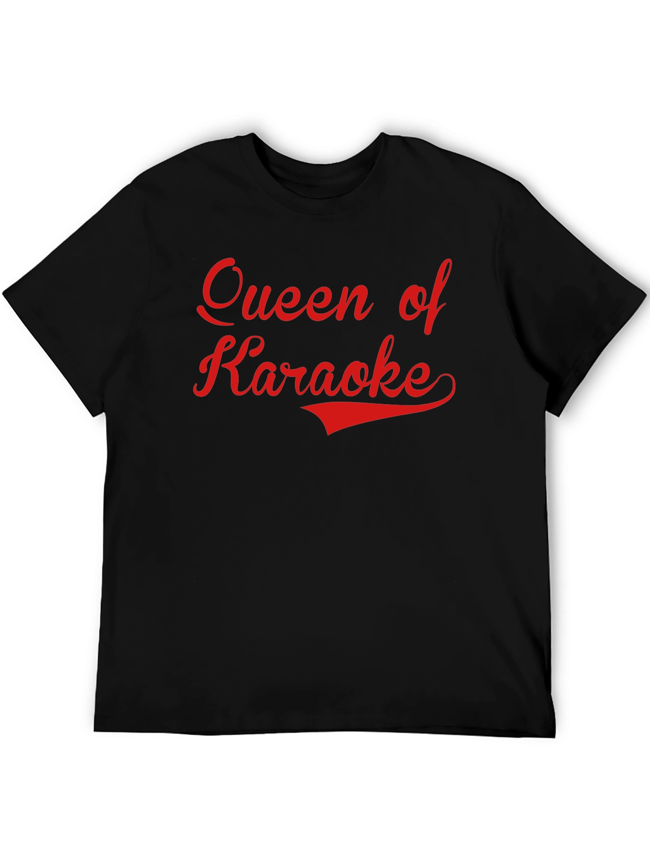 Queen of Karaoke T-Shirt - Black Red Text