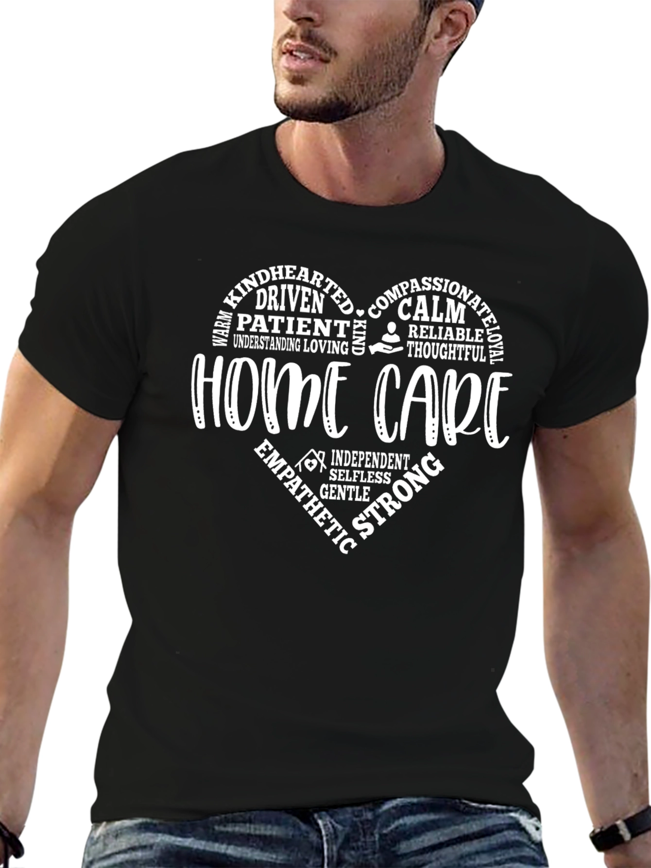 Home Care Heart Word Art T-Shirt