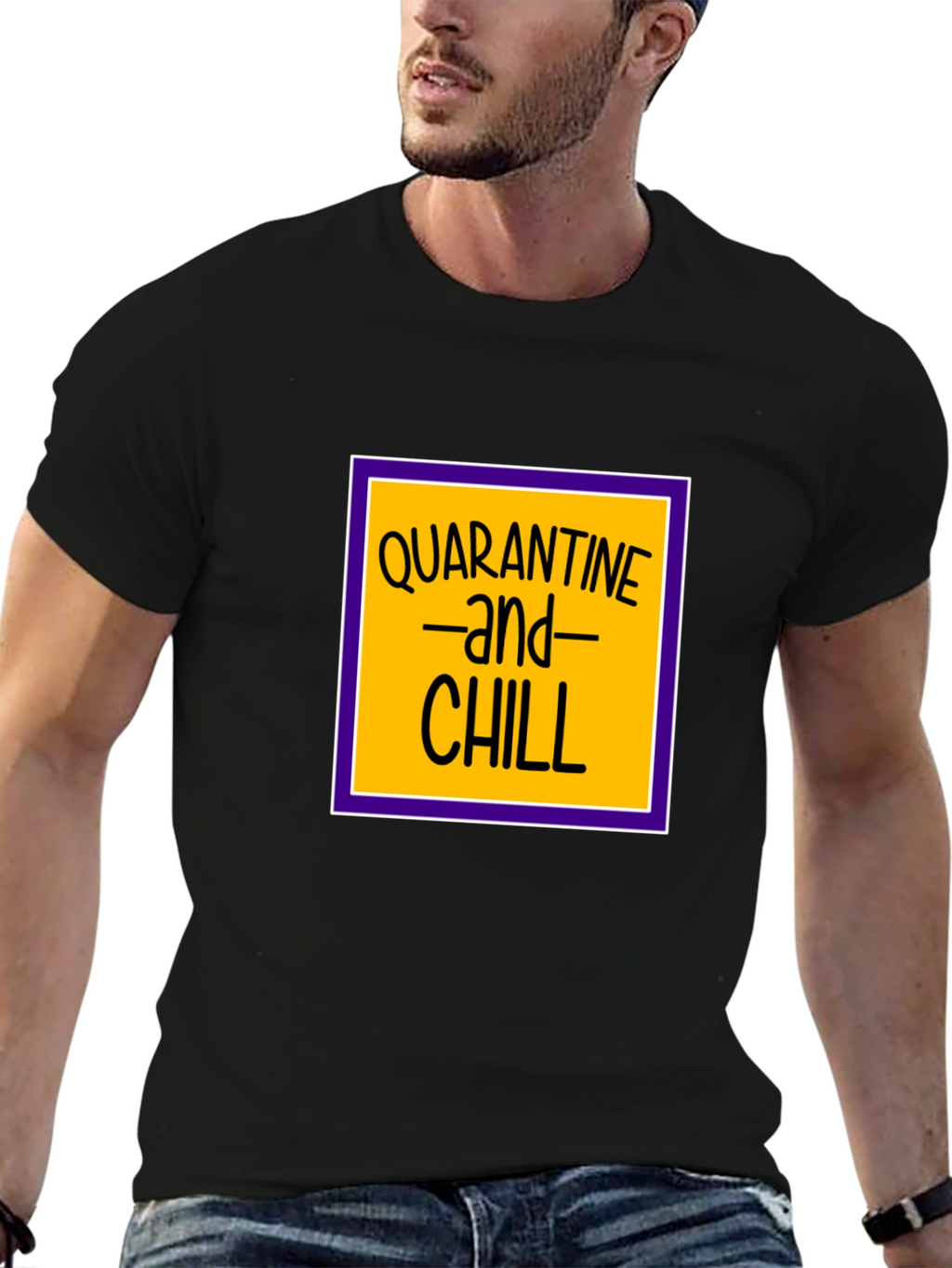 Quarantine and Chill Black T-Shirt