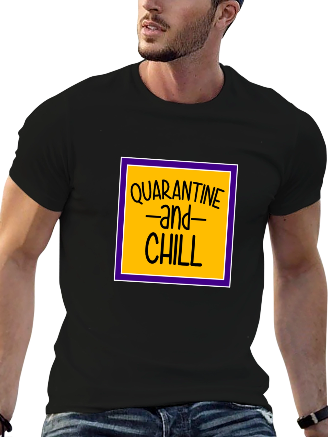Quarantine and Chill Black T-Shirt