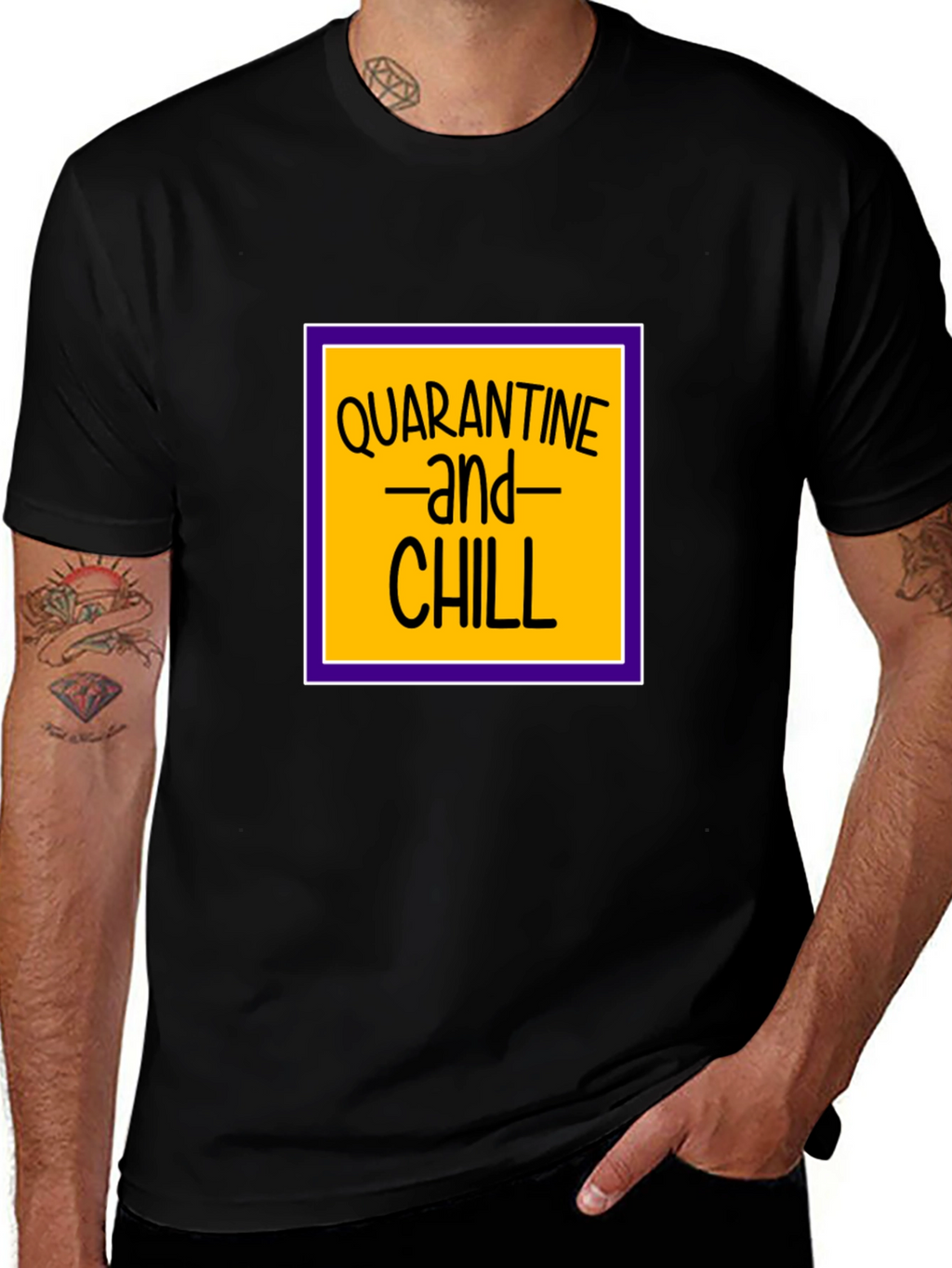 Quarantine and Chill Black T-Shirt