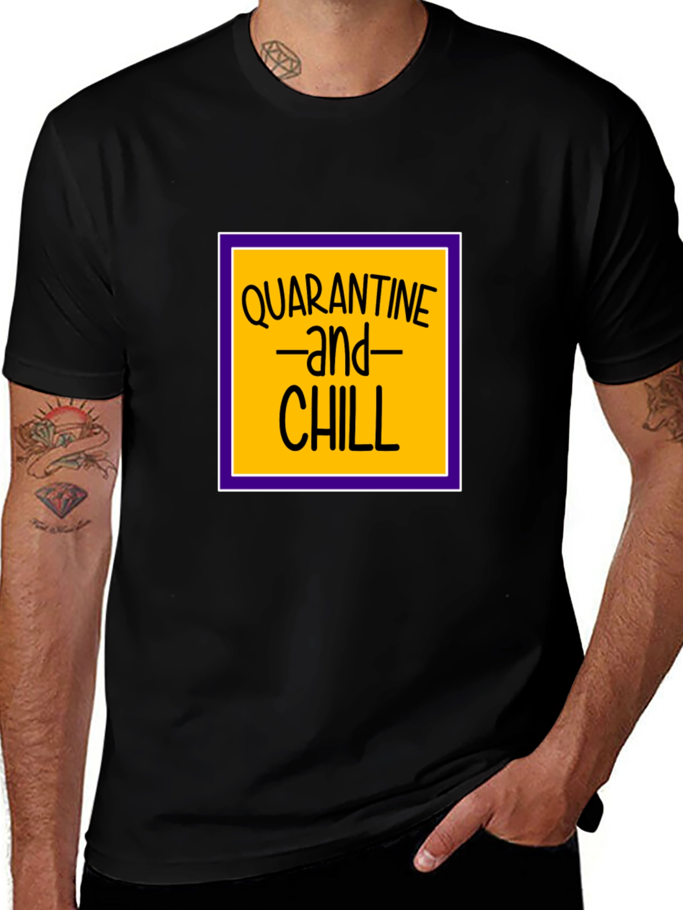 Quarantine and Chill Black T-Shirt