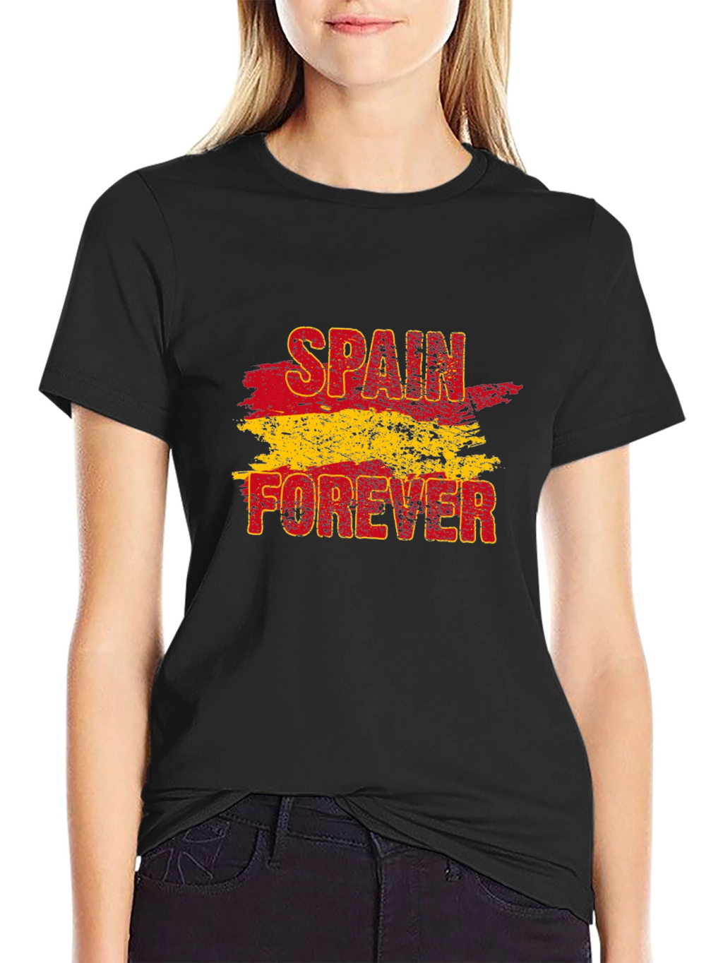 Spain Forever Graphic Tee - Black Cotton T-Shirt