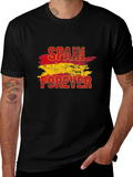 Spain Forever Graphic Tee - Black Cotton T-Shirt