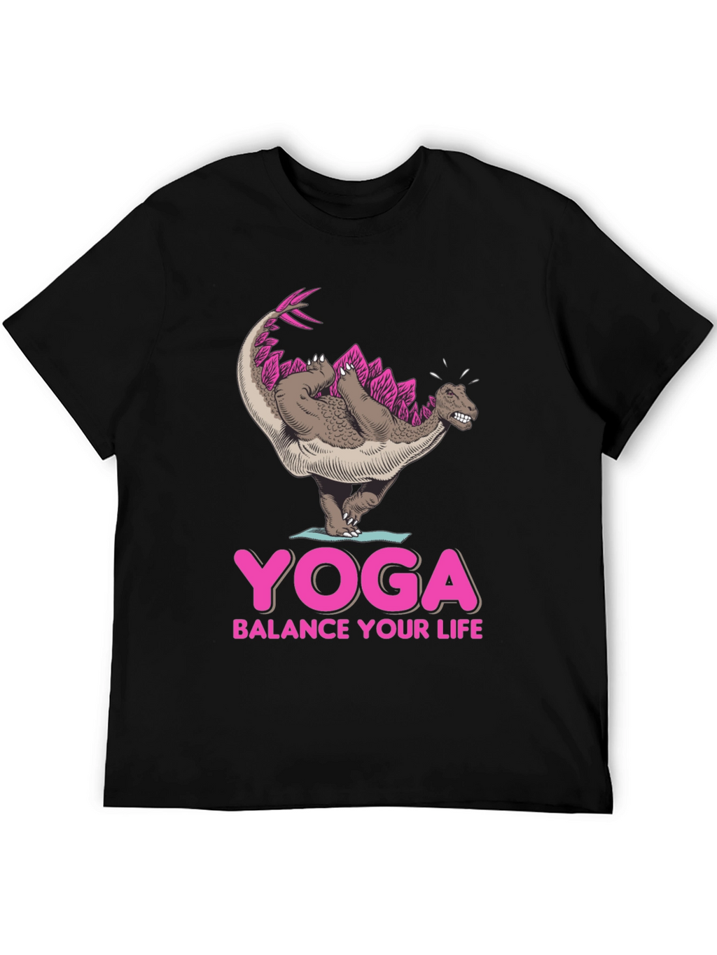 Yoga Dinosaur Graphic Tee - Balance Your Life