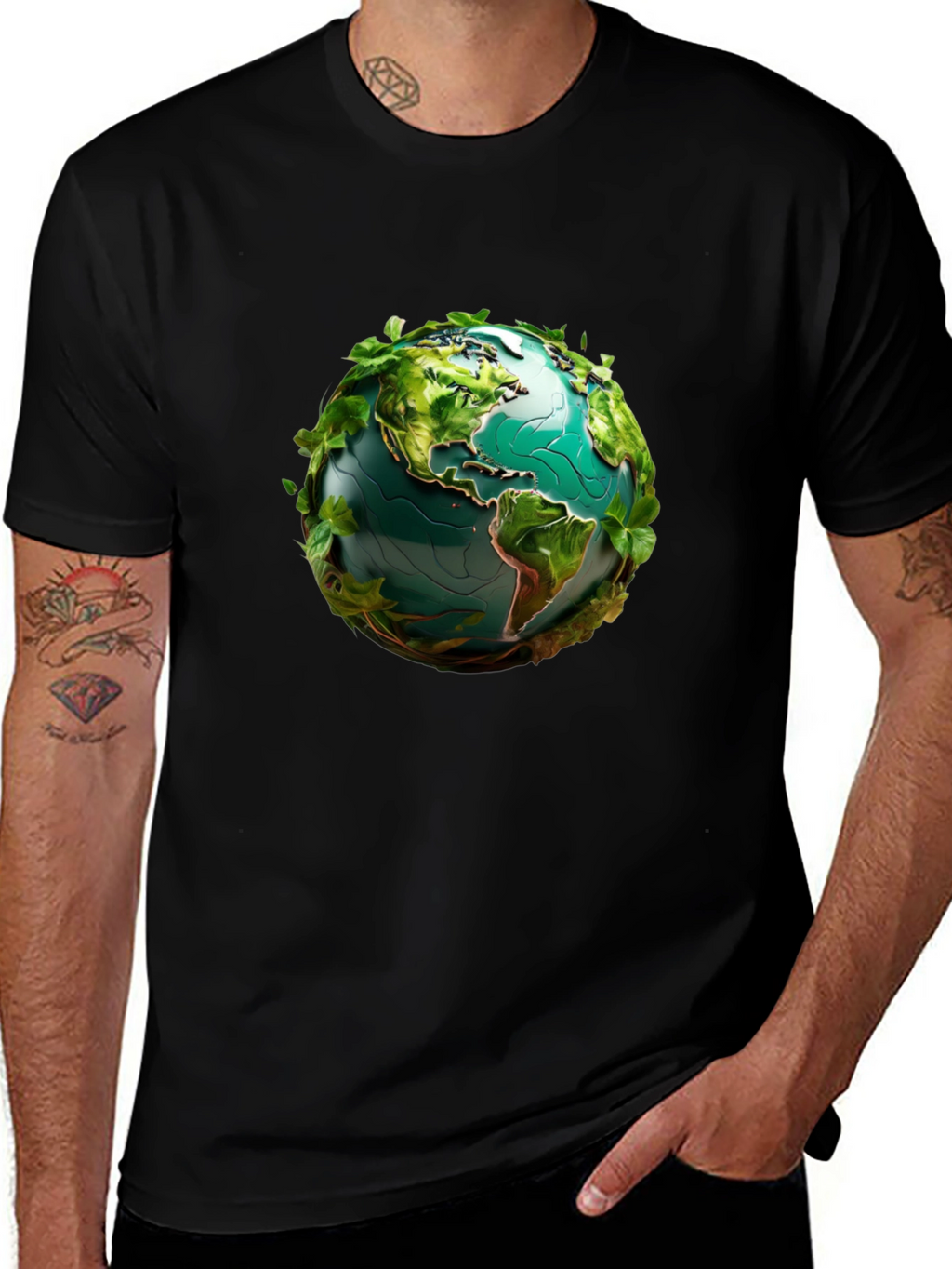 Earth Globe Leaf T-Shirt