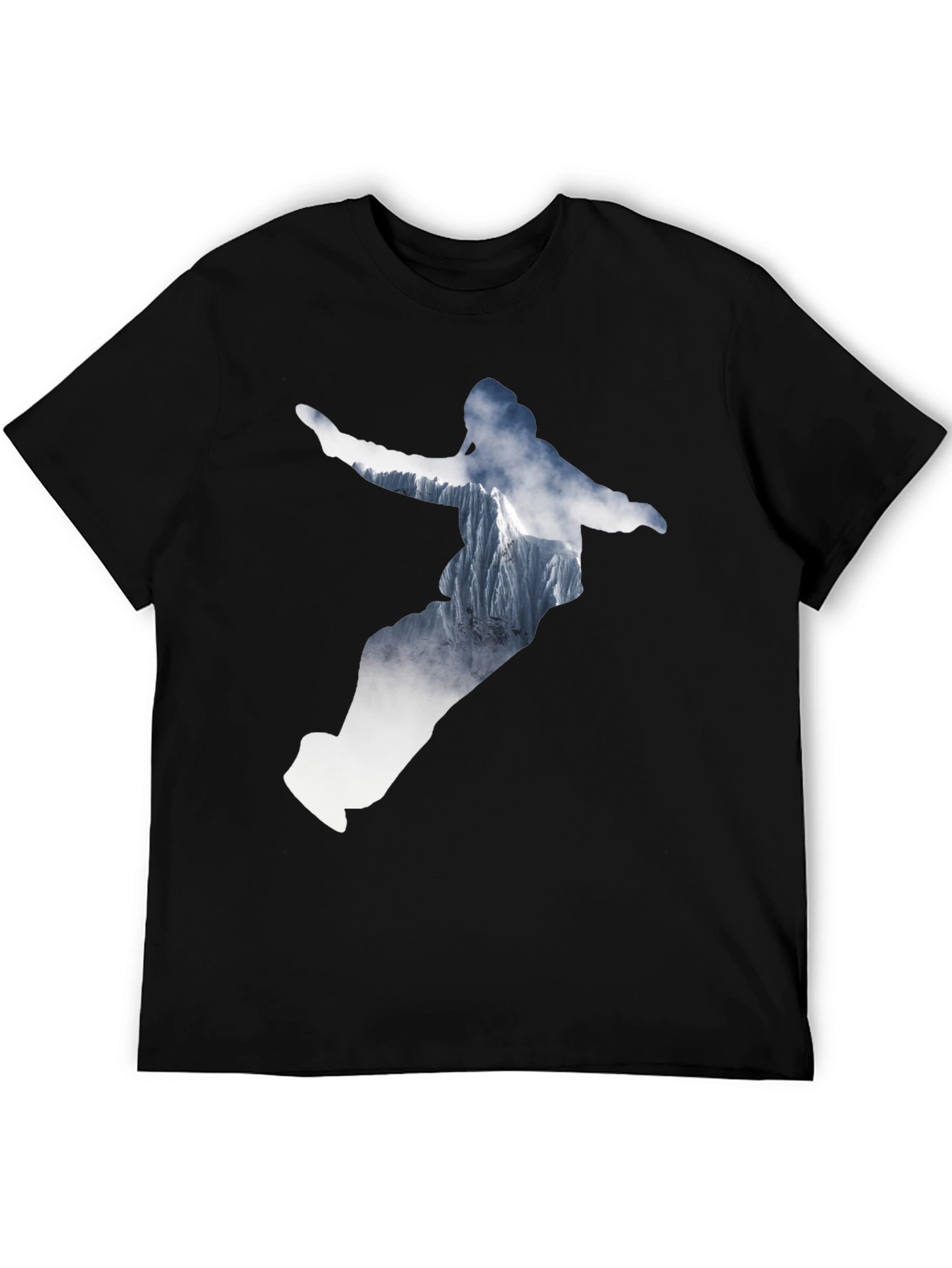 Mountain Rider Graphic Tee - Black Cotton Shirt