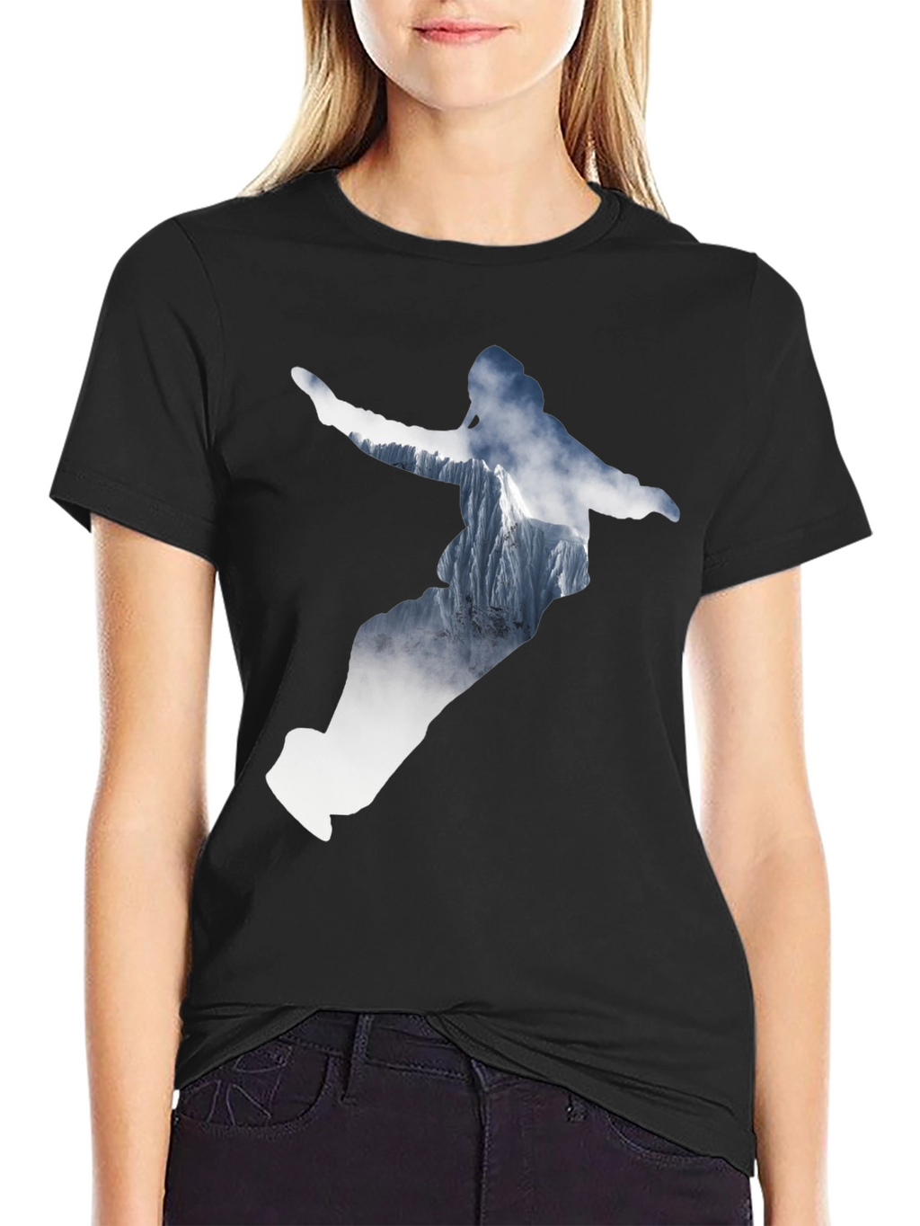 Mountain Rider Graphic Tee - Black Cotton Shirt