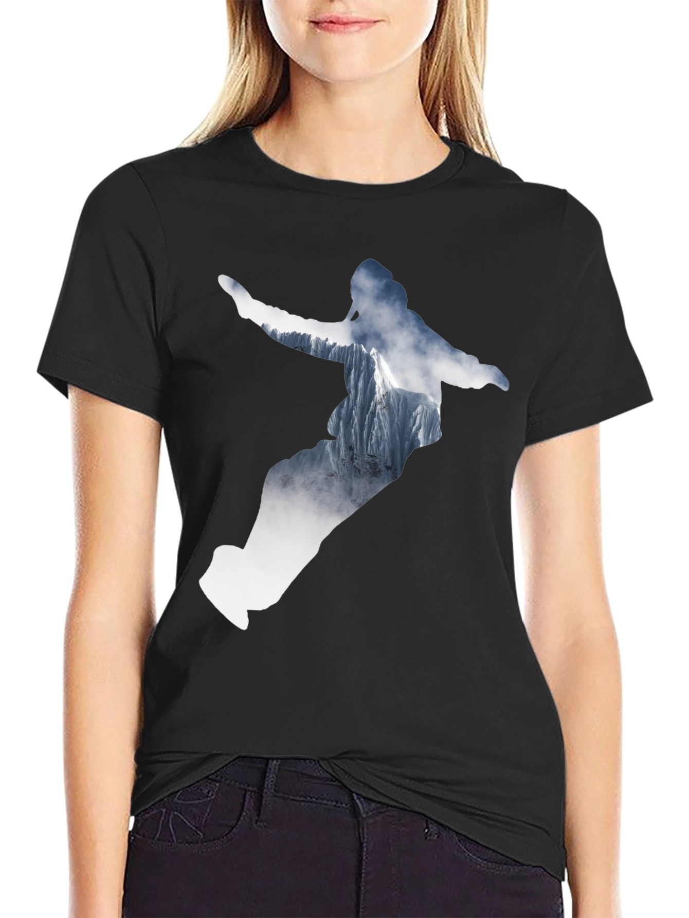 Mountain Rider Graphic Tee - Black Cotton Shirt