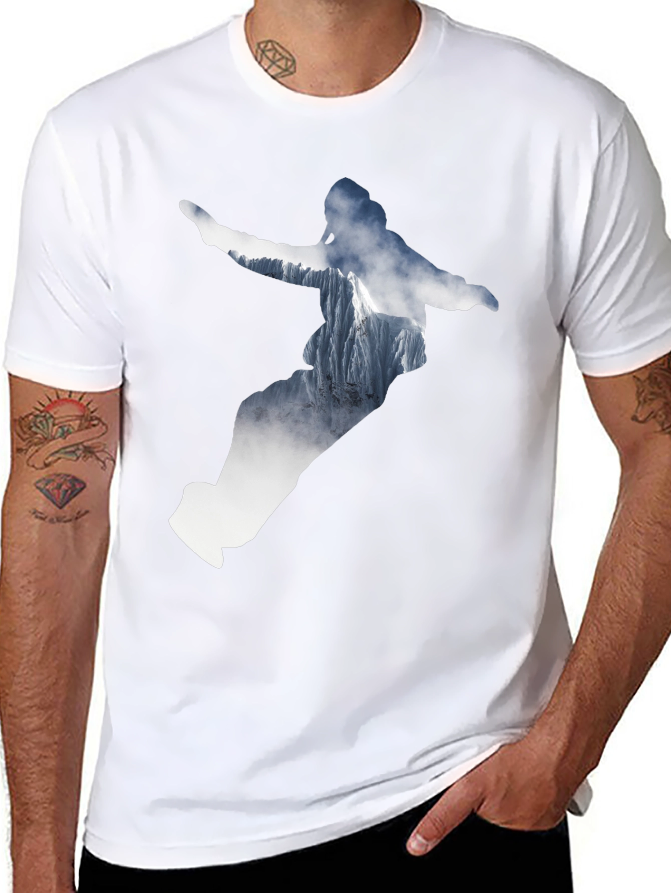 Mountain Rider Graphic Tee - Black Cotton Shirt