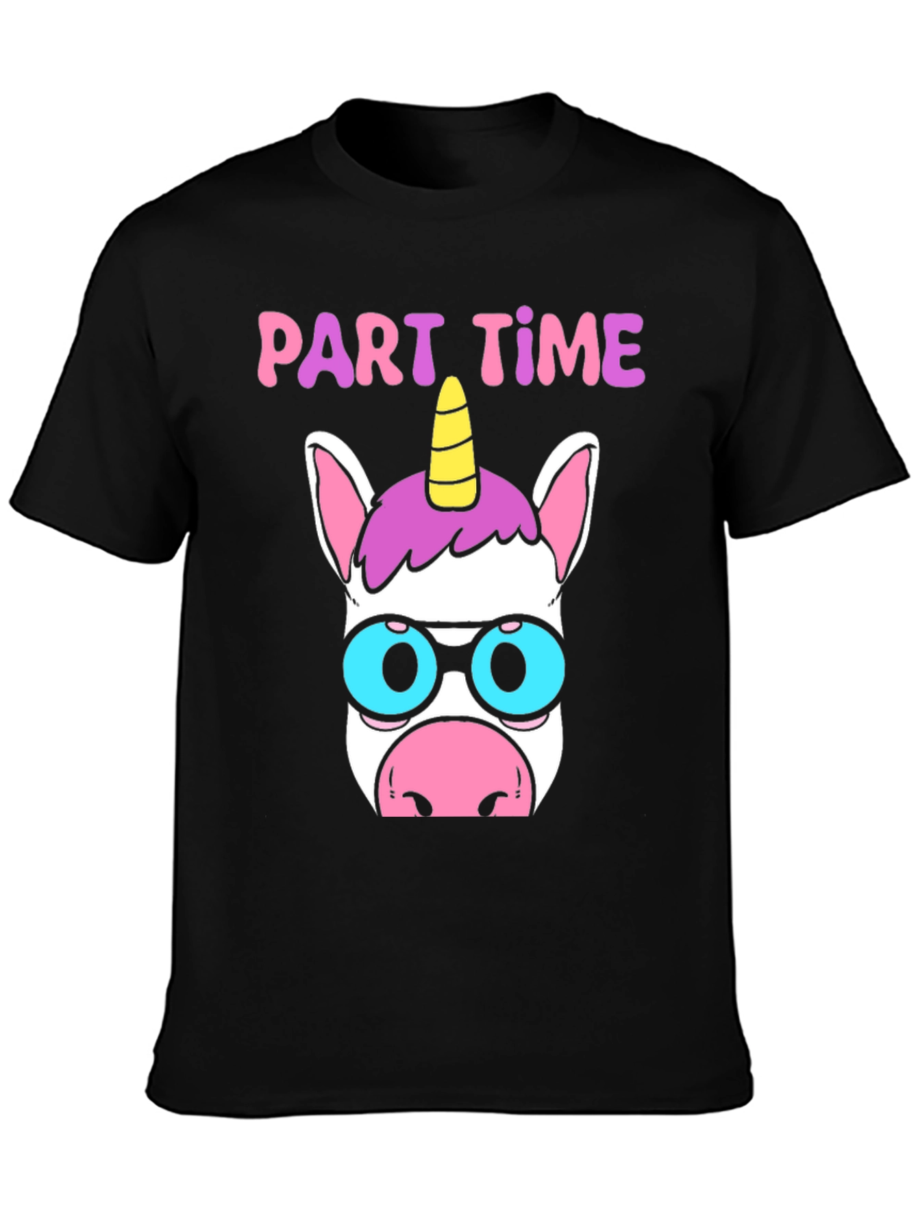 Part Time Unicorn Black T-Shirt