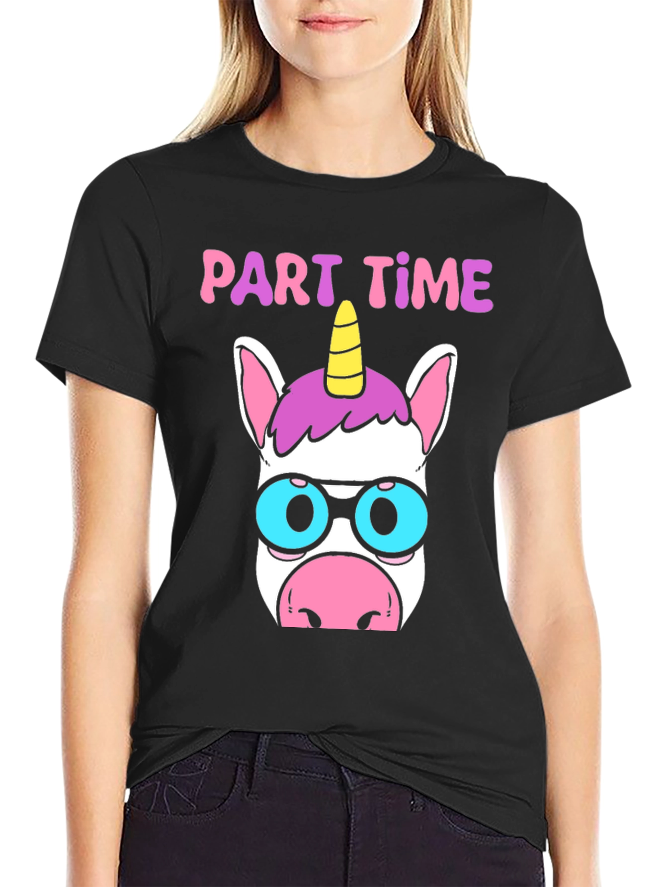 Part Time Unicorn Black T-Shirt